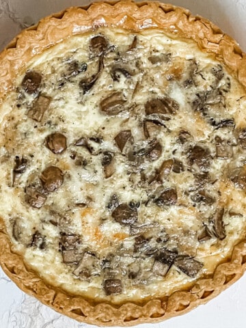 Cheese and mushroom quiche