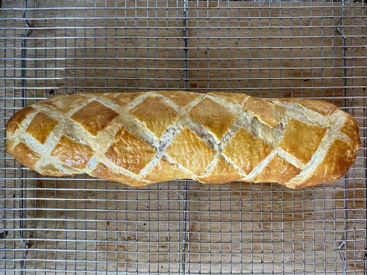 Allow the cooked pork wellington to rest and cool
