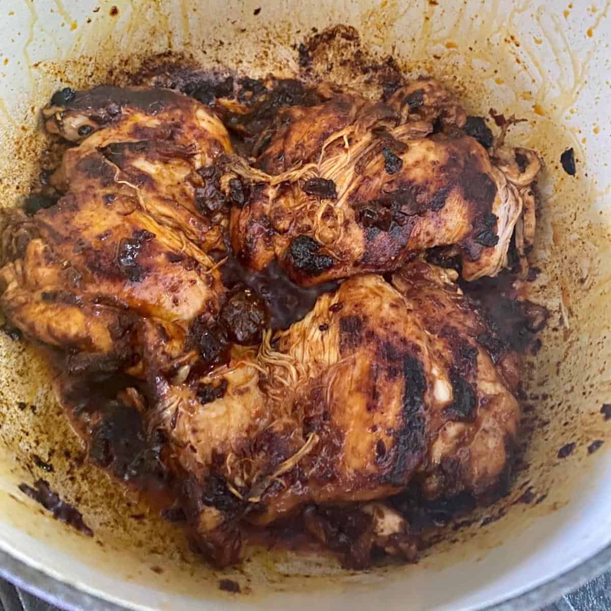 Chicken thighs marinated in chipotle spice mix 