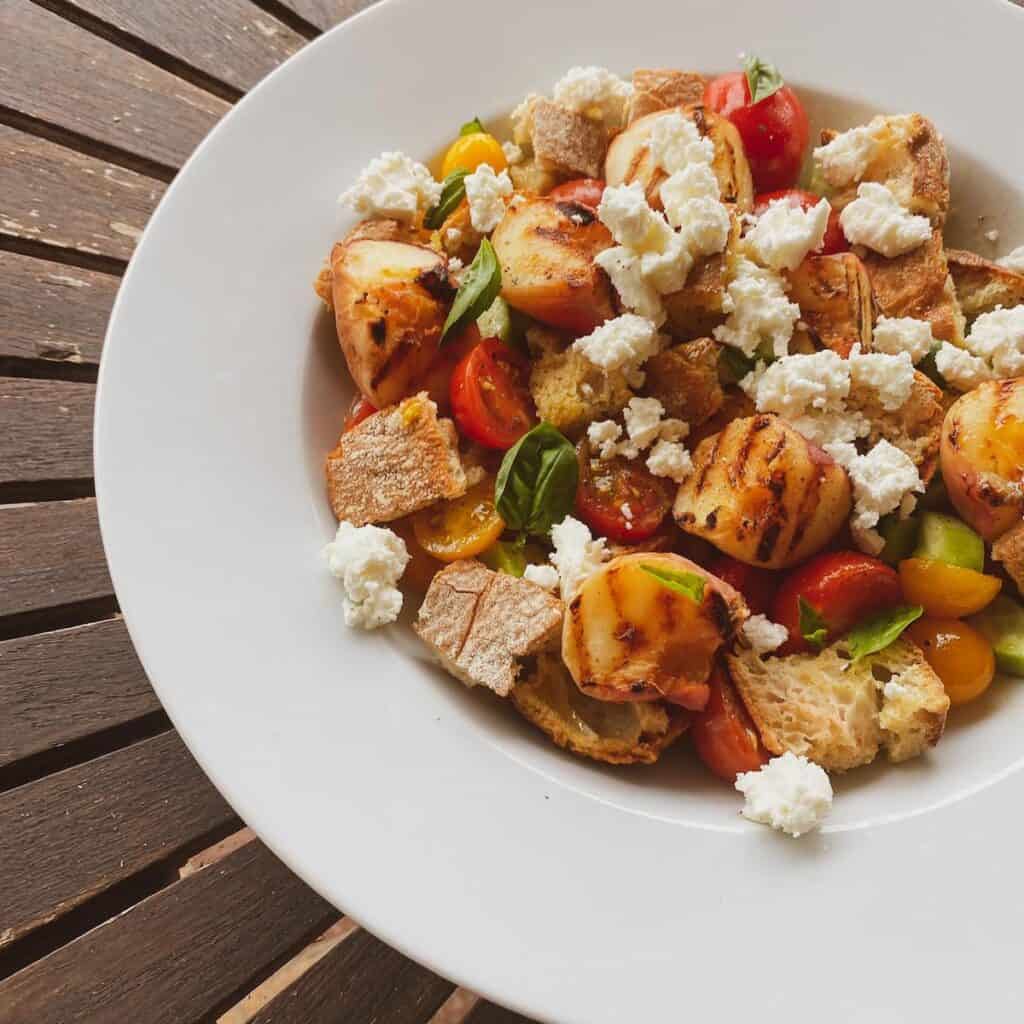 Peach Panzanella Salad