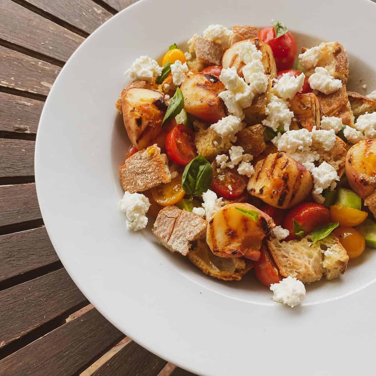 Peach Panzanella Salad