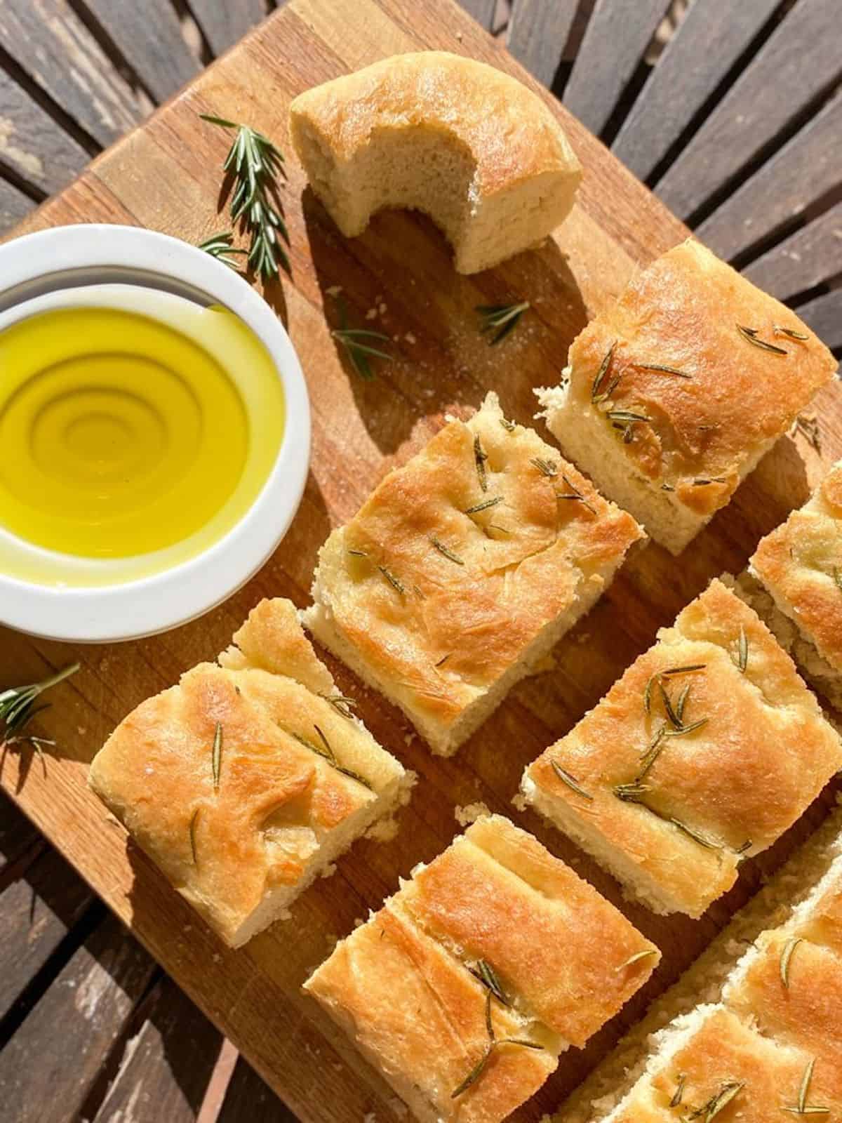 focaccia with rosemary and truffle oil
