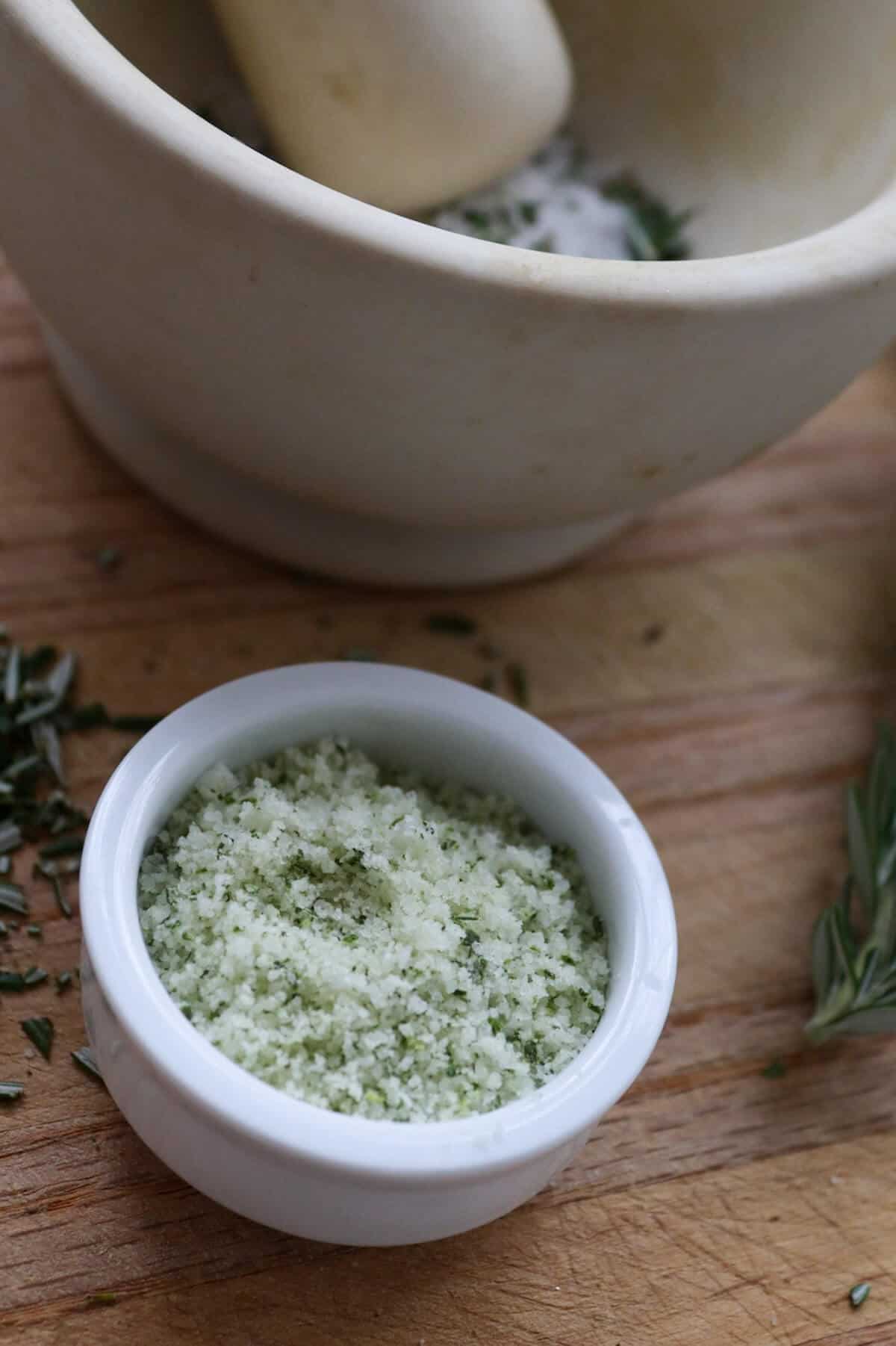 blended rosemary salt