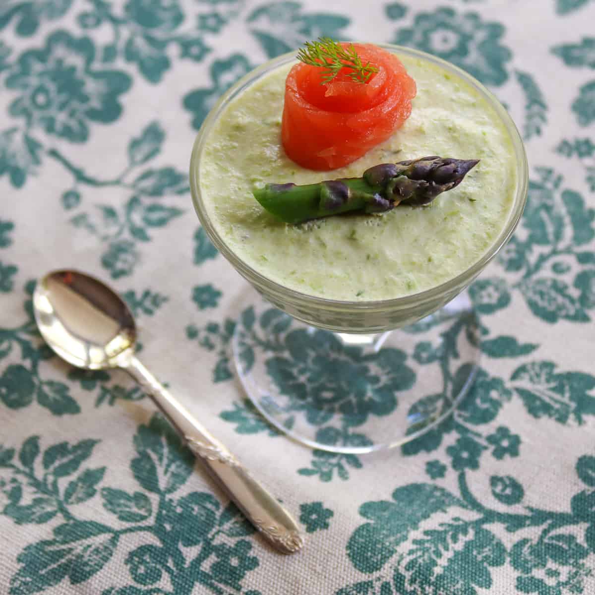 Asparagus mousse amuse bouche.