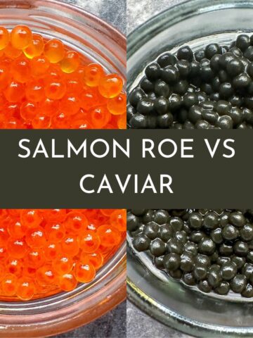 Salmon roe vs cavair.