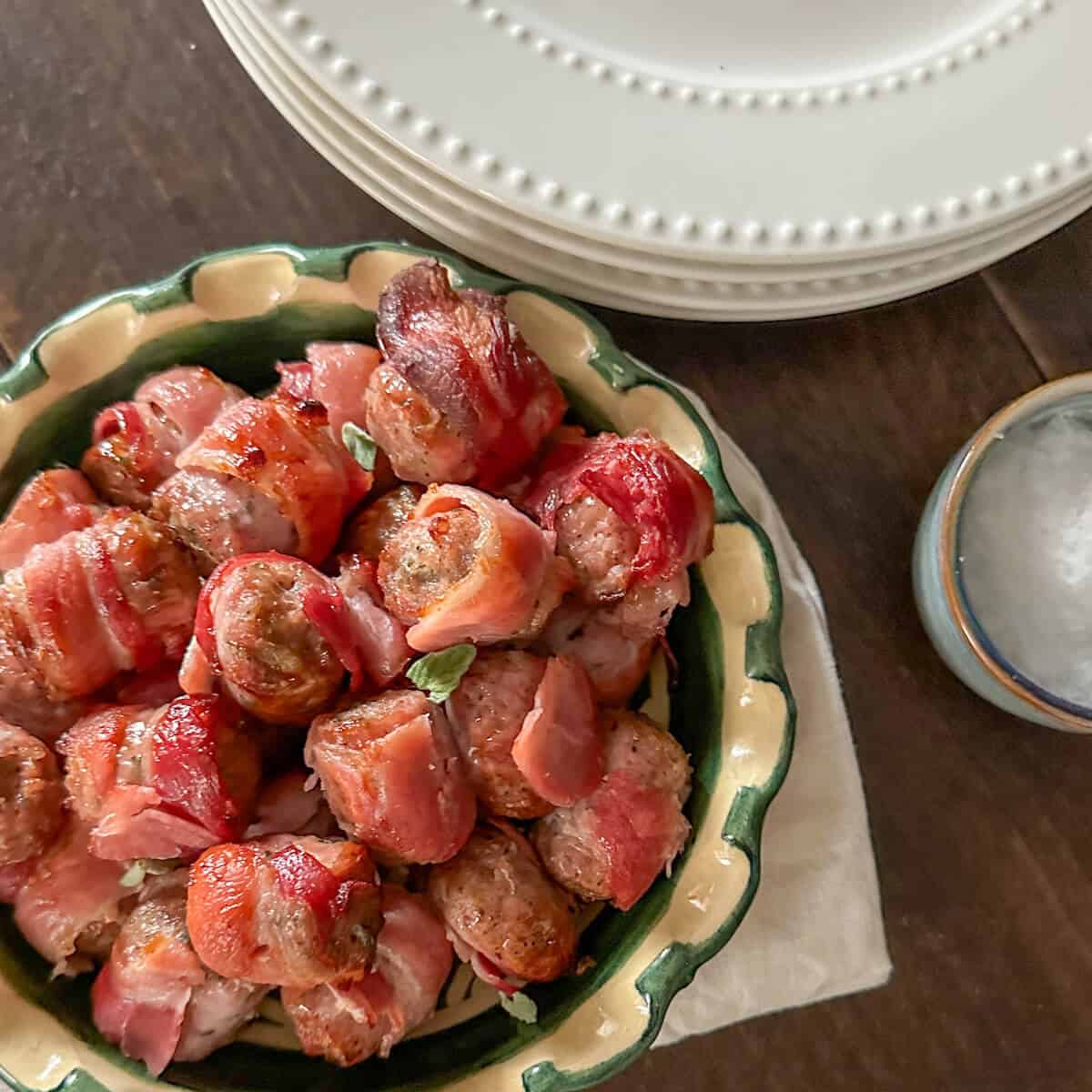 sausages wrapped in bacon.