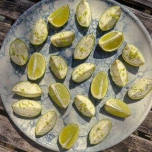 Lime Ice Cream Wedges on a platter.