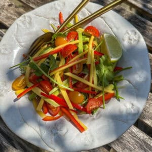 Spicy mango avocado salad.