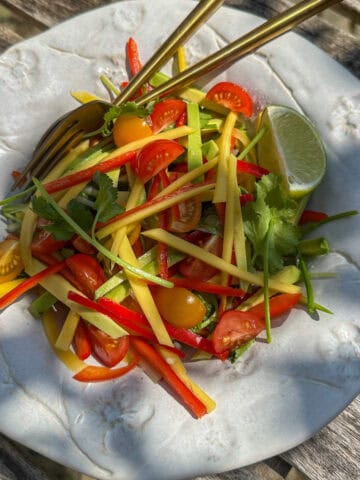 Spicy mango avocado salad.