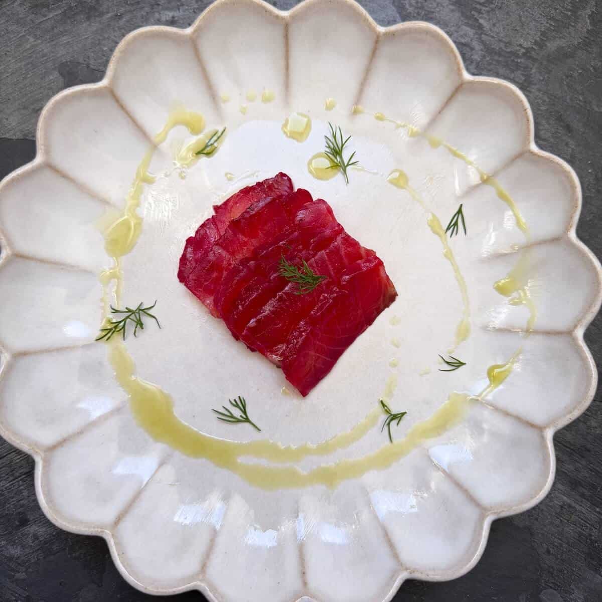 Beetroot gravadlax