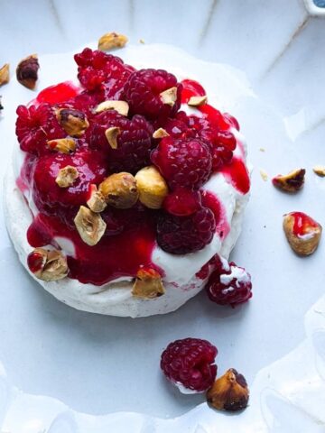 Raspberry & Toasted Hazelnut Meringues.