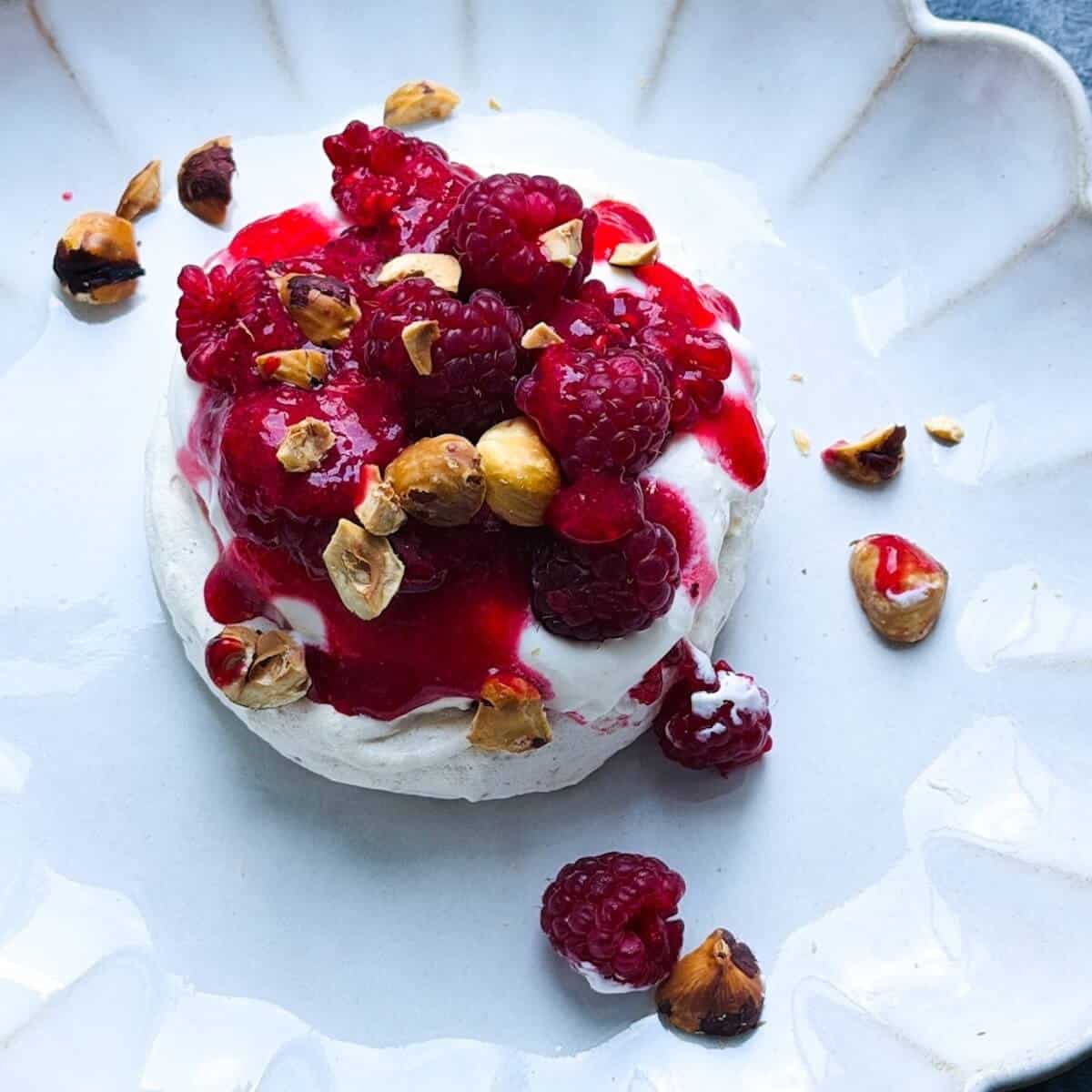 Raspberry & Toasted Hazelnut Meringues.